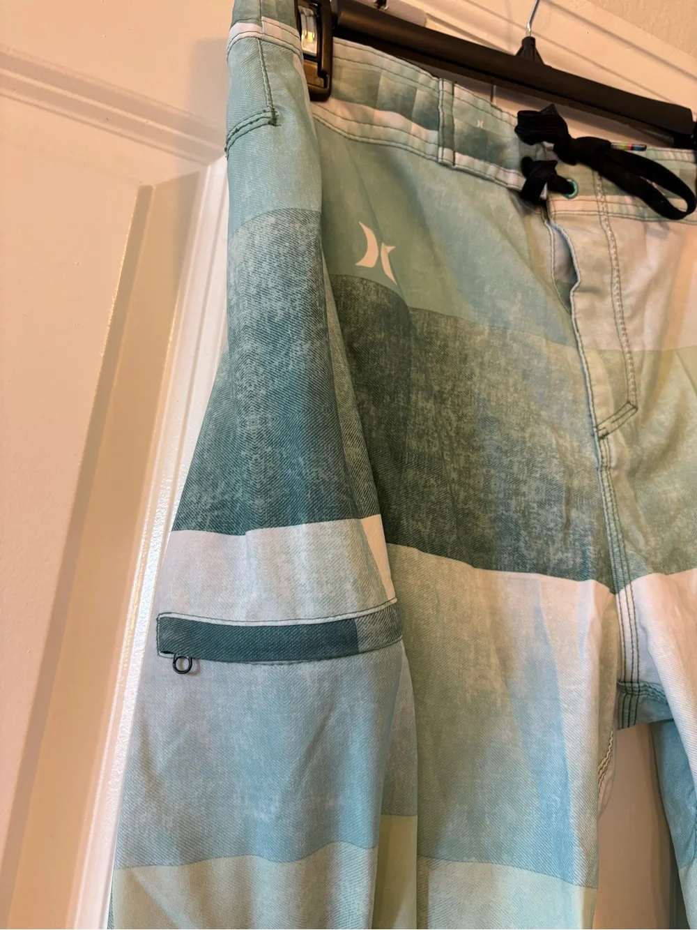 Hurley Men’s Teal Mint Plaid Board Shorts